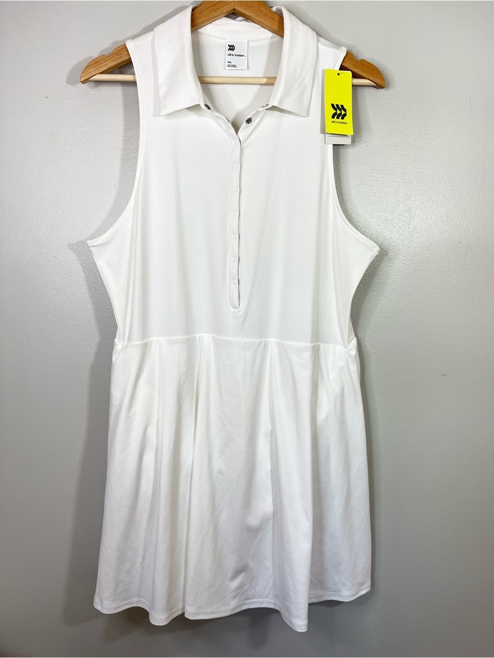 NWT All in Motion White Active Polo Sleeveless Tennis Dress Women’s XXL